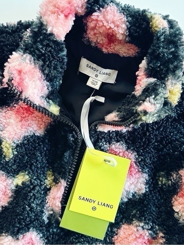 New Sandy Liang X Target Floral Half Zip Sherpa Long Sleeve Top Xxs — image 5 of 8